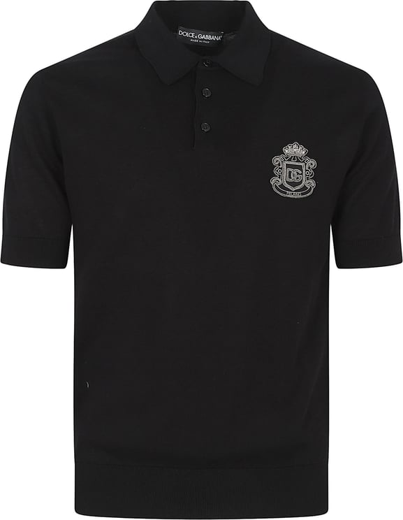 Dolce & Gabbana Short-Sleeve Black Polo Shirt