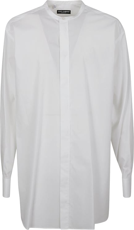 Dolce & Gabbana White Shirt with Band Collar