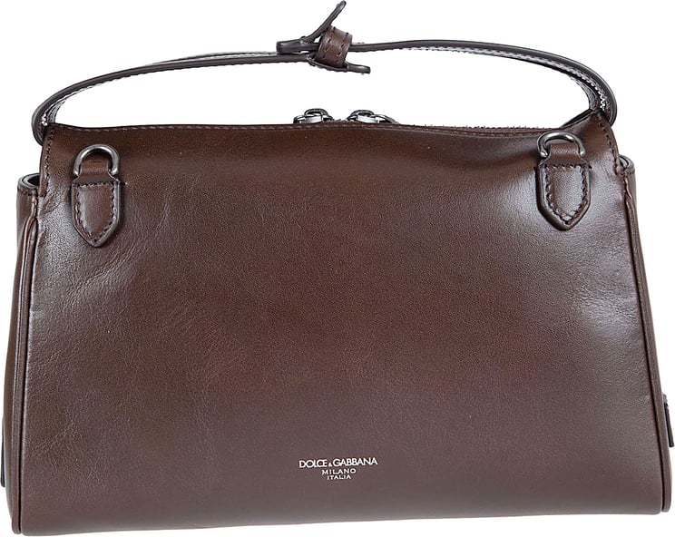 Dolce & Gabbana Vittoria Brown Calf Leather Shoulder Bag