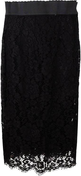 Dolce & Gabbana Dolce & Gabbana Black Spitze Lace-Trimmed Skirt (IT42)