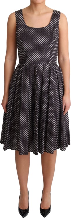 Dolce & Gabbana Dolce & Gabbana Black Floral Cotton A-Line Stretch Dress
