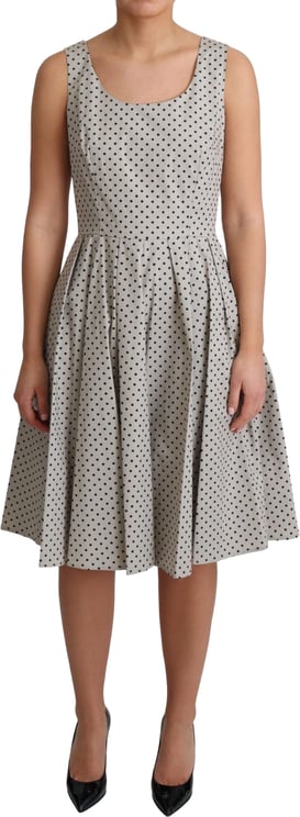 Dolce & Gabbana Dolce & Gabbana Beige Polka Dotted Cotton A-Line Dress