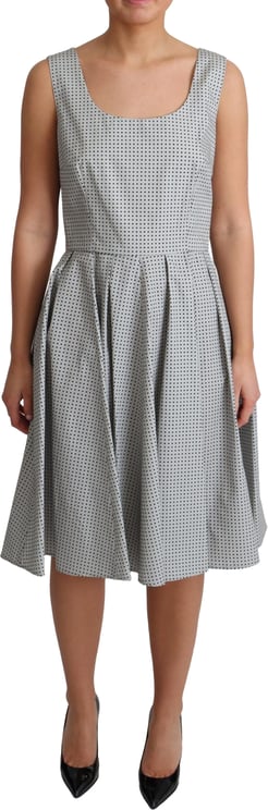 Dolce & Gabbana Dolce & Gabbana Gray Polka Dotted Cotton A-Line Dress