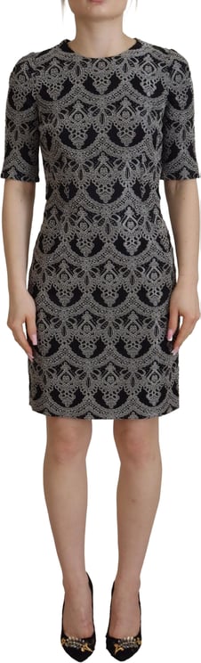 Dolce & Gabbana Dolce & Gabbana Black Gray Jacquard Sheath Bodycon Dress