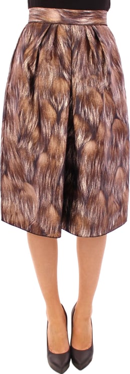 Dolce & Gabbana Dolce & Gabbana Brown Floral Silk Straight Full Skirt