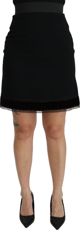 Dolce & Gabbana Dolce & Gabbana Black A-line High Waist Mini Viscose Skirt