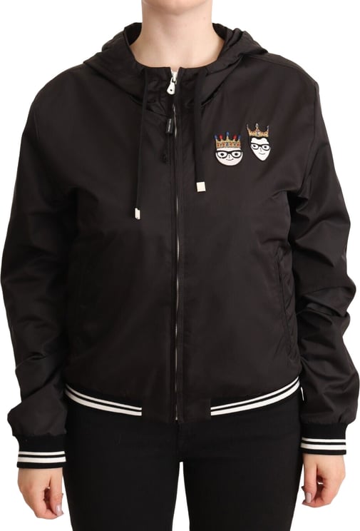 Dolce & Gabbana Dolce & Gabbana Black Polyester Hooded Bomber Full Zip Jacket