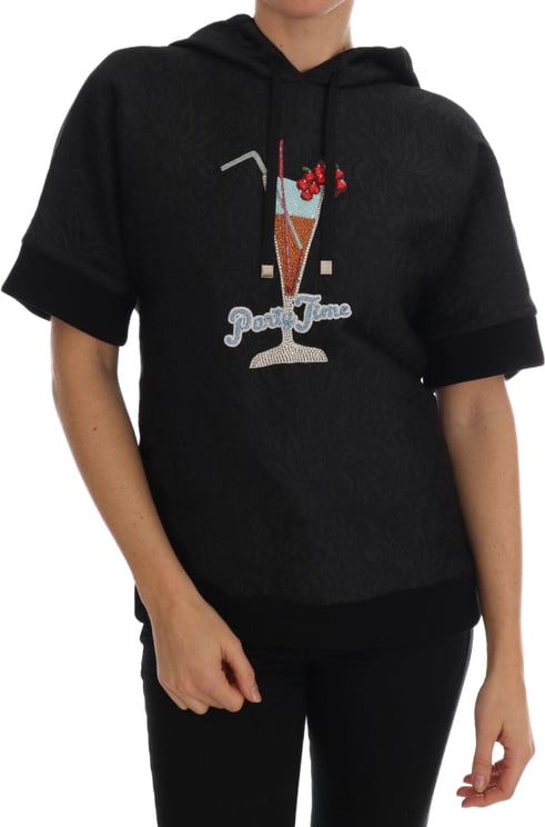 Dolce & Gabbana Dolce & Gabbana Black Fairy Tale Crystal Hooded Sweater