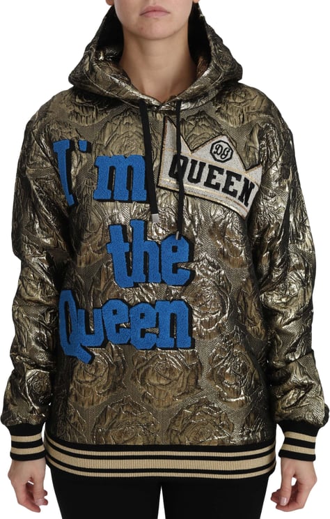 Dolce & Gabbana Dolce & Gabbana Im The Queen Jaquard Gold Sweatshirt Hoodie