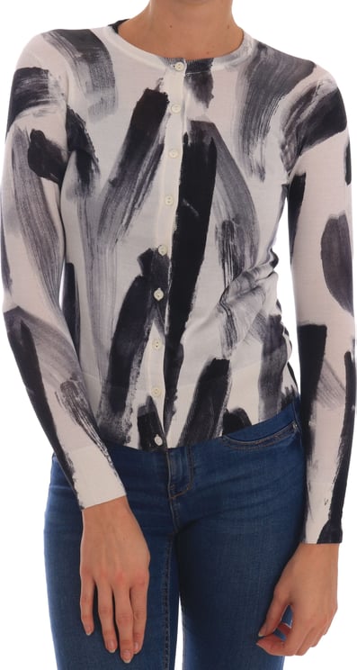 Dolce & Gabbana Dolce & Gabbana Cardigan Lightweight Silk Paint Stroke Sweater