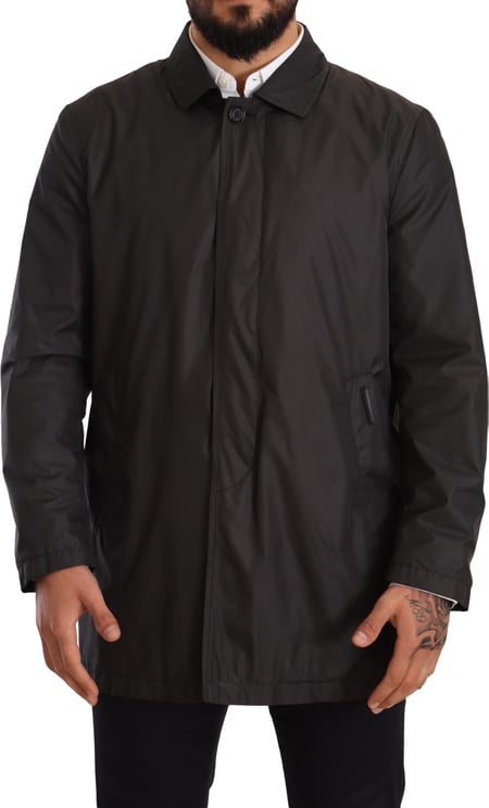 Dolce & Gabbana Dolce & Gabbana Black Polyester Mens Trench Coat Jacket