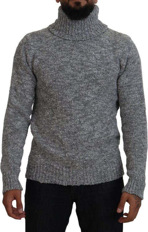 Dolce & Gabbana Dolce & Gabbana Gray Wool Knit Turtleneck Pullover Sweater