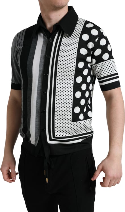 Dolce & Gabbana Dolce & Gabbana Black White Jumper Cardigan Polo Sweater