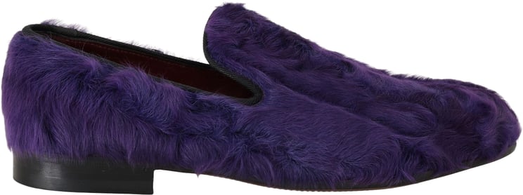 Dolce & Gabbana Dolce & Gabbana Purple Sheep Fur Leather Loafers