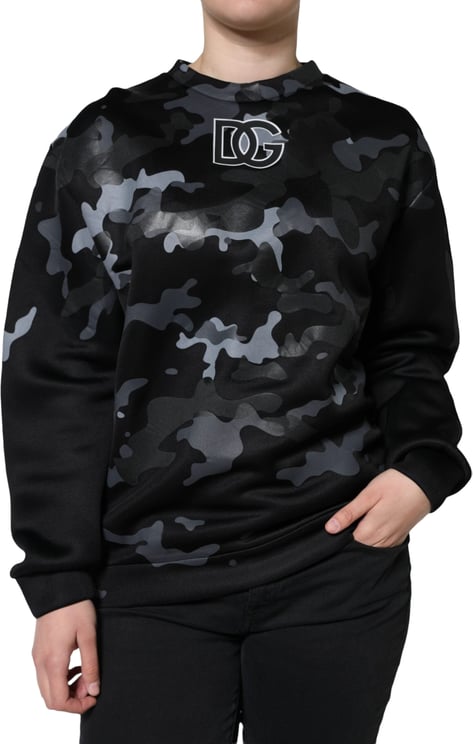 Dolce & Gabbana Dolce & Gabbana Black Camouflage Round Neck Sweatshirt Sweater