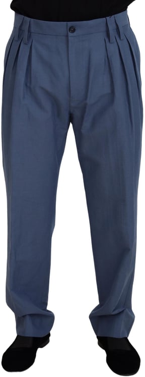 Dolce & Gabbana Dolce & Gabbana Blue Linen Chino Men Formal Pants