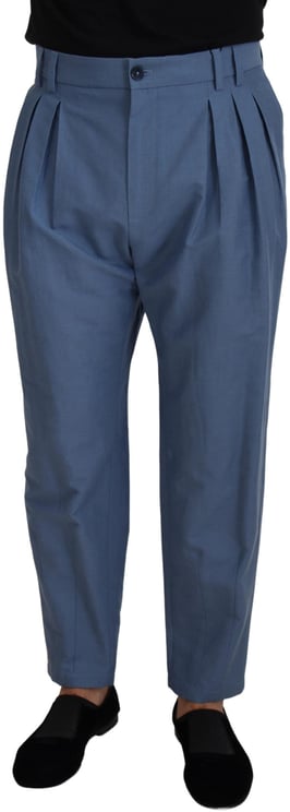 Dolce & Gabbana Dolce & Gabbana Blue Linen Chino Formal Pants