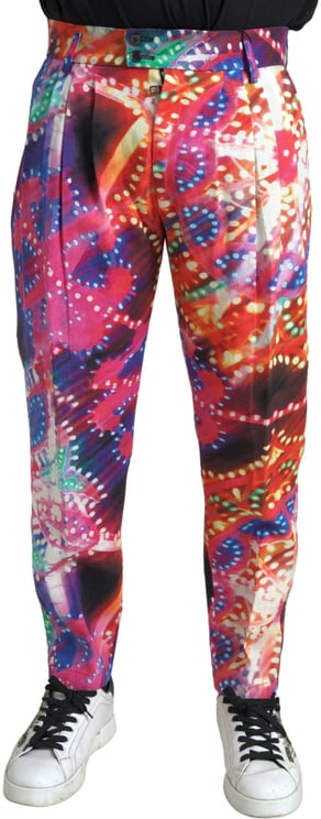 Dolce & Gabbana Dolce & Gabbana Multicolor Printed Linen Men Trouser Pants