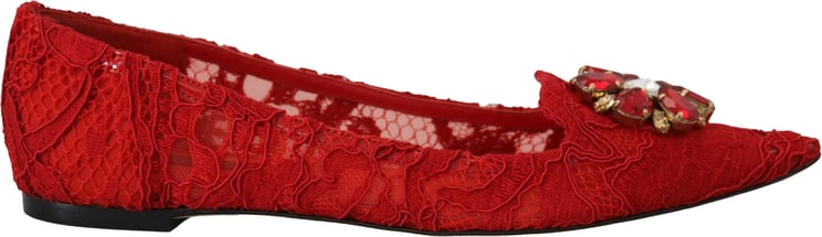 Dolce & Gabbana Dolce & Gabbana Red Taormina Crystals Loafers Flats Shoes