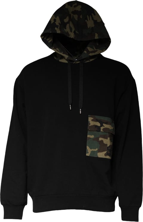 Dolce & Gabbana Dolce & Gabbana Black Camouflage Hooded Sweatshirt Sweater