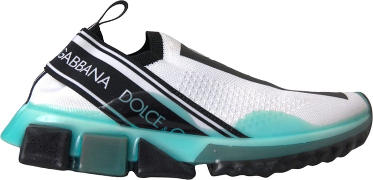 Dolce & Gabbana Dolce & Gabbana Black White Blue Slip On Sorrento Sneakers Shoes