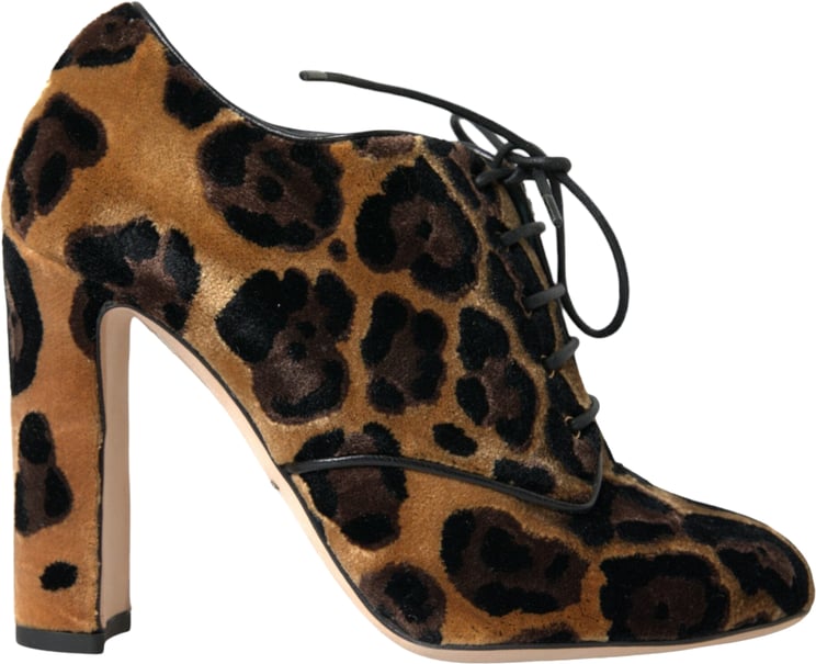 Dolce & Gabbana Dolce & Gabbana Brown Leopard Hair Lace Up Booties Shoes