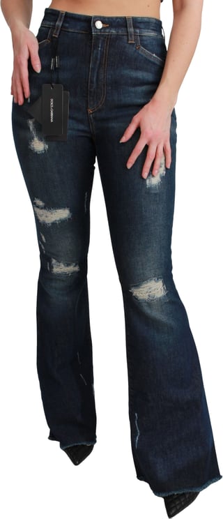 Dolce & Gabbana Dolce & Gabbana Blue Denim Cotton Stretch Flared Jeans