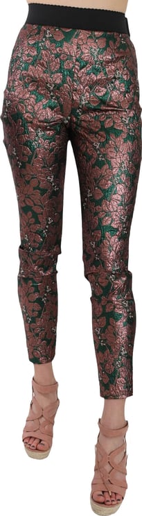 Dolce & Gabbana Dolce & Gabbana Multicolor Iridescent Brocade Jacquard Trousers Crop Pants