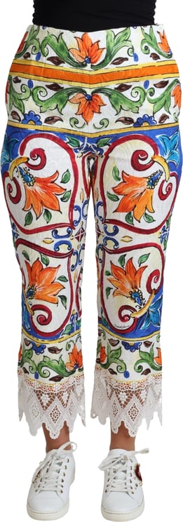 Dolce & Gabbana Dolce & Gabbana Multicolor Majolica Print Trouser Cotton Pants