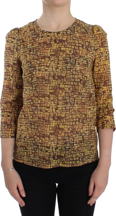 Dolce & Gabbana Dolce & Gabbana Multicolor Mosaic Print Silk Blouse T-shirt