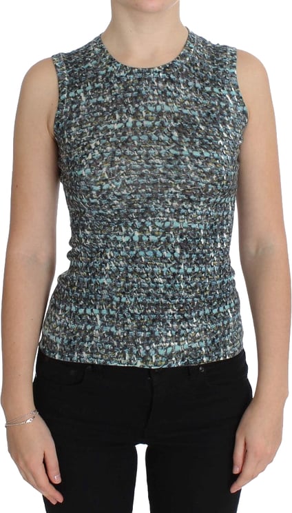 Dolce & Gabbana Dolce & Gabbana Blue Wool Sweater Sleeveless Pullover