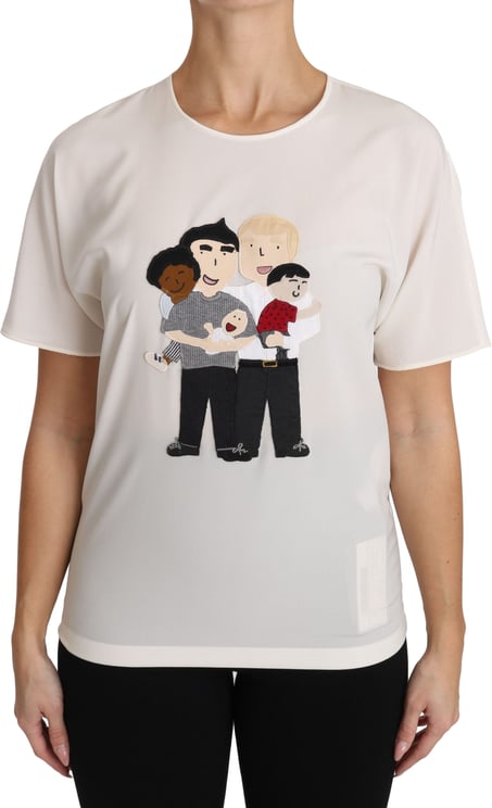 Dolce & Gabbana Dolce & Gabbana White Silk Stretch #dgfamily T-shirt