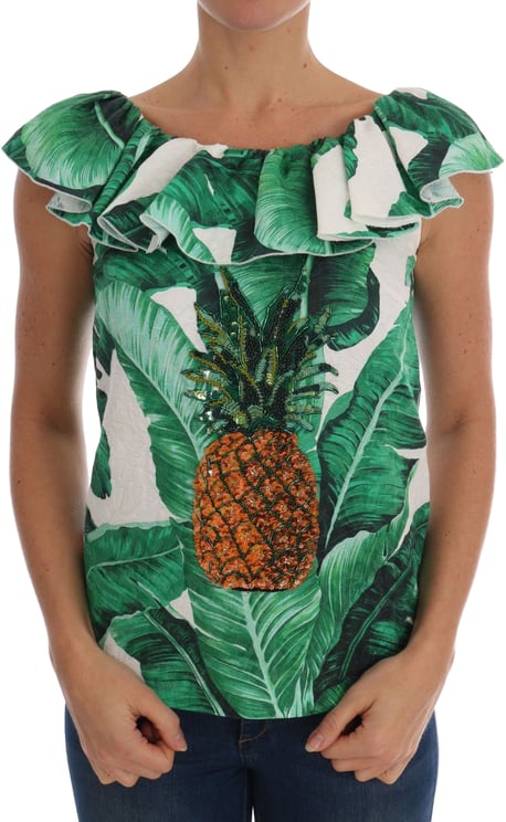 Dolce & Gabbana Dolce & Gabbana Pineapple Banana Sequins Blouse T-shirt
