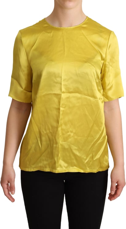 Dolce & Gabbana Dolce & Gabbana Yellow Silk Short Sleeve Blouse T-shirt