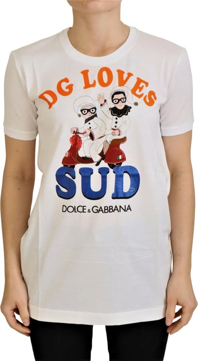 Dolce & Gabbana Dolce & Gabbana White Cotton DG Loves SUD  T-shirt