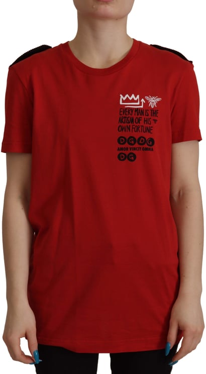 Dolce & Gabbana Dolce & Gabbana Red Amor Vincit Omnia Crewneck T-shirt