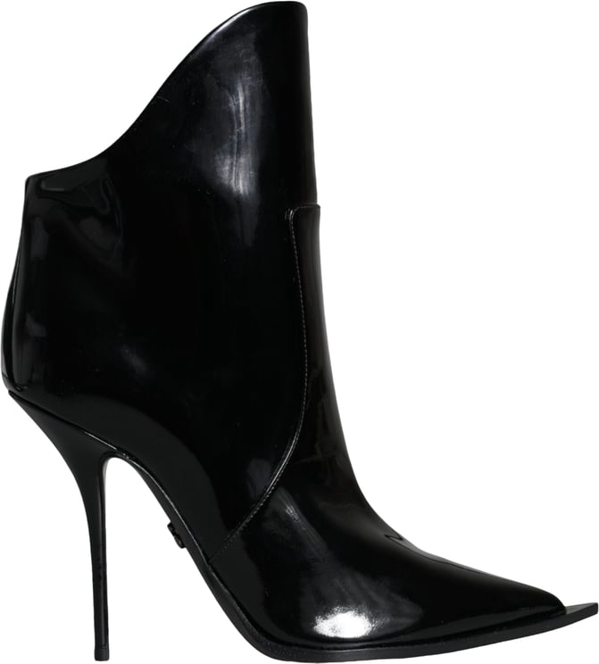 Dolce & Gabbana Dolce & Gabbana Black Patent Leather Pointed Ankle Boots Shoes