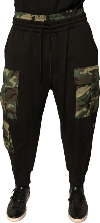 Dolce & Gabbana Dolce & Gabbana Black Camouflage Cotton Jogger Cargo Pants