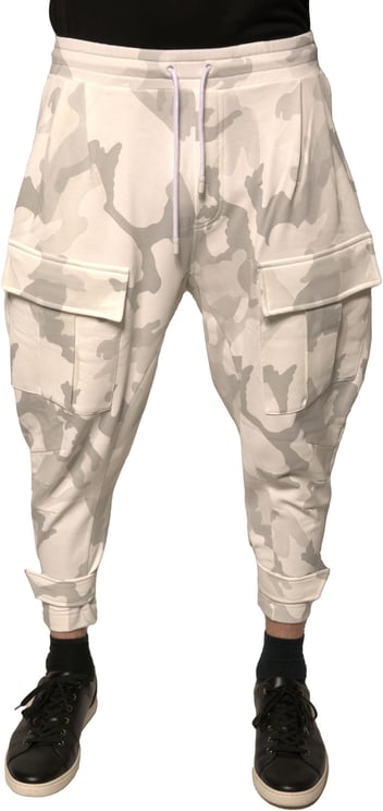 Dolce & Gabbana Dolce & Gabbana White Camouflage Cargo Jogger Pants
