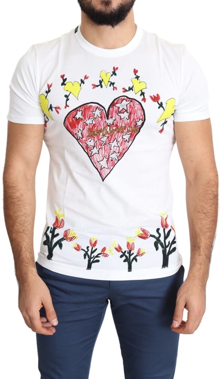 Dolce & Gabbana Dolce & Gabbana White Saint Valentine Print Cotton Men T-shirt