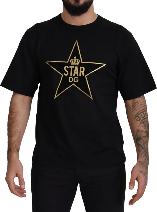 Dolce & Gabbana Dolce & Gabbana Black Gold STAR Crown DG Cotton Crewneck T-shirt
