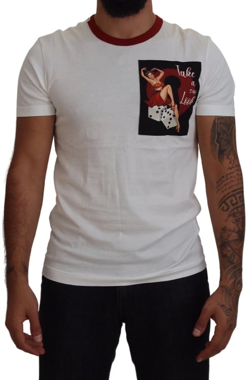 Dolce & Gabbana Dolce & Gabbana Cotton White Logo Print Crewneck T-shirt