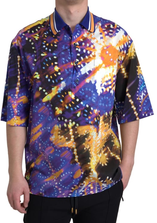 Dolce & Gabbana Dolce & Gabbana Luminaire Print Cotton Polo Top Men Shirt
