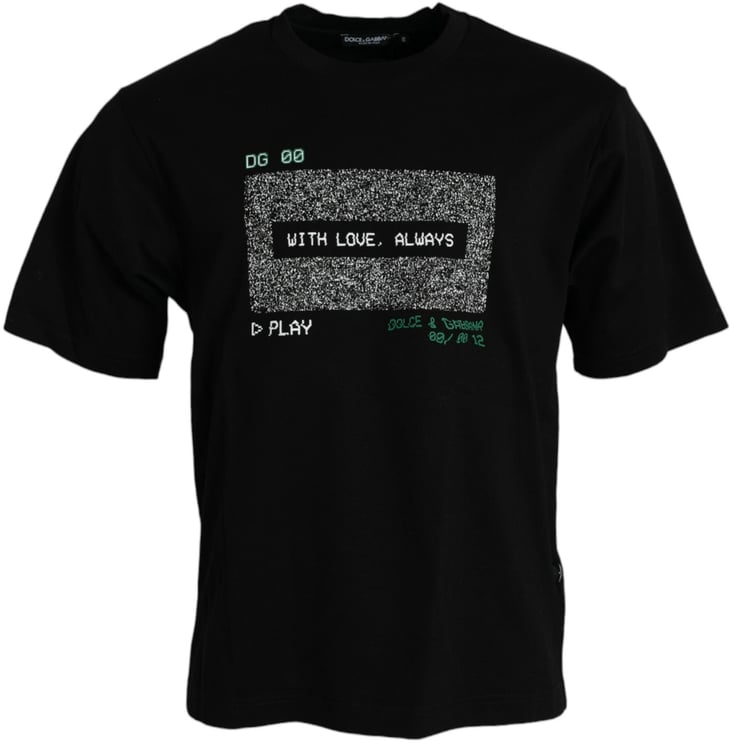 Dolce & Gabbana Dolce & Gabbana Black With Love Always Crew Neck Top T-shirt