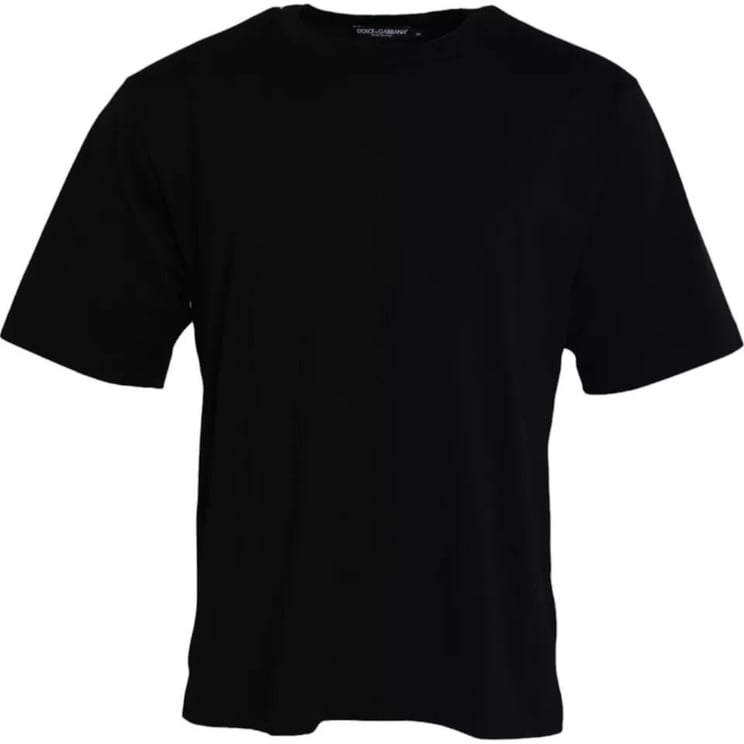 Dolce & Gabbana Dolce & Gabbana Black Logo Embossed Cotton Crew Neck T-shirt