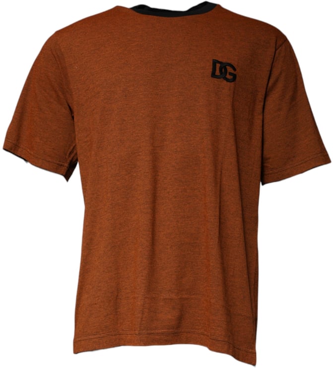 Dolce & Gabbana Dolce & Gabbana Brown DG Logo Cotton Crew Neck T-shirt