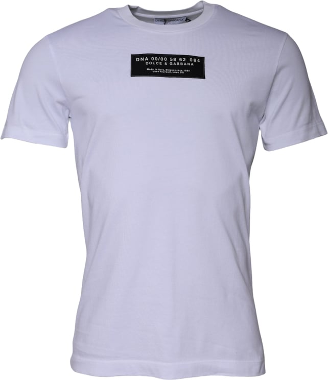 Dolce & Gabbana Dolce & Gabbana White Logo Print Cotton Crew Neck T-shirt