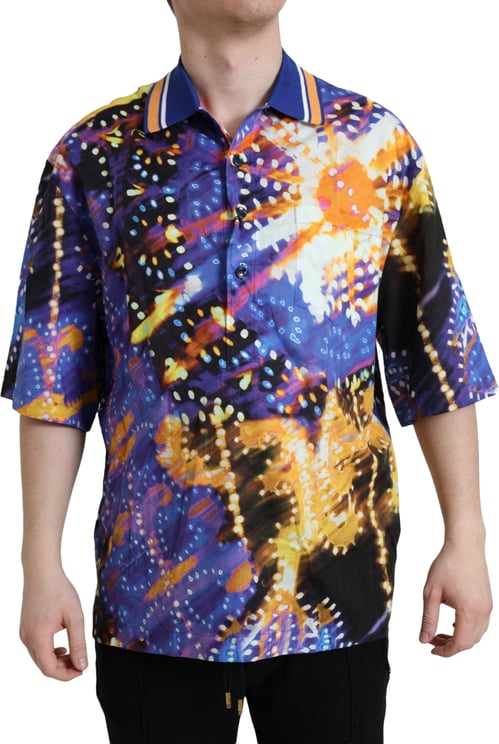 Dolce & Gabbana Dolce & Gabbana Multicolor Luminarie Print Cotton Casual Shirt