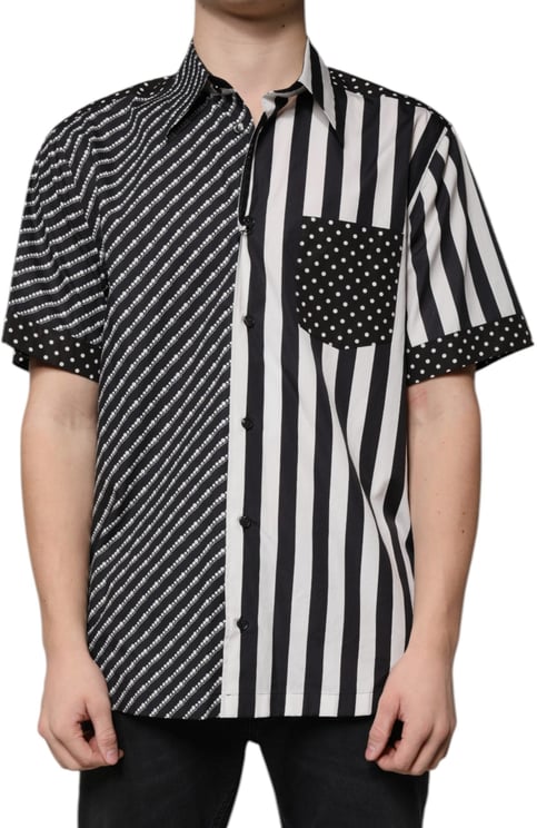 Dolce & Gabbana Dolce & Gabbana Black White Striped Button Down Casual Shirt