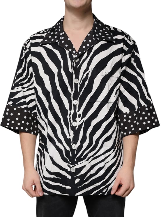 Dolce & Gabbana Dolce & Gabbana Black White Zebra Button Down Oversize Shirt